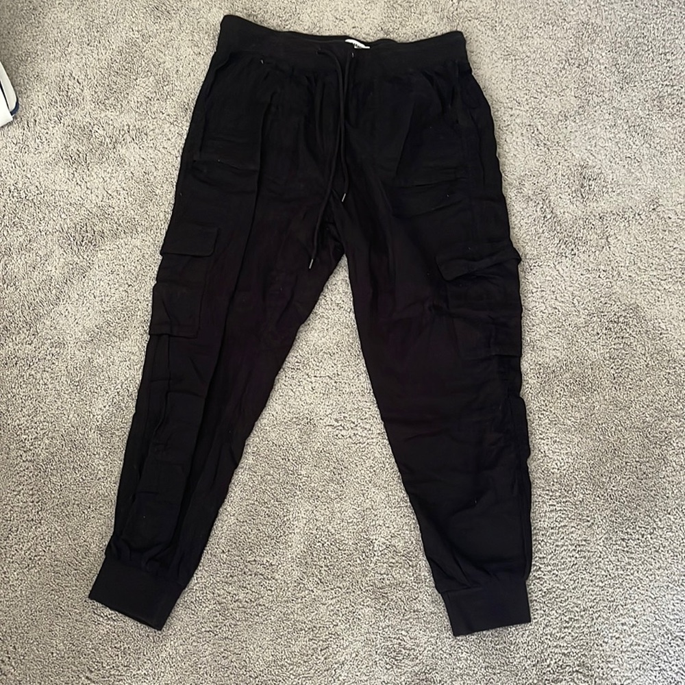 Black soft cargo pants